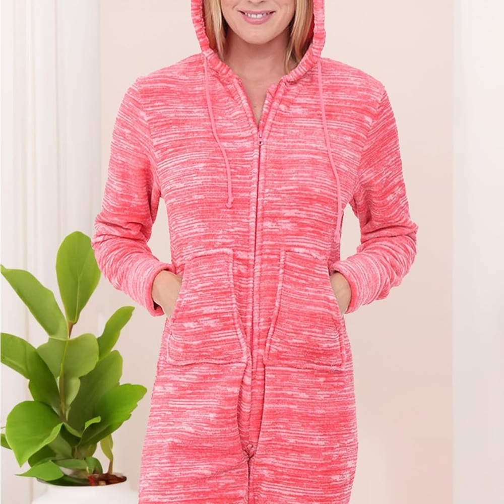 Alexander Del Rossa Adult Onesie Pajamas, Hooded Fleece